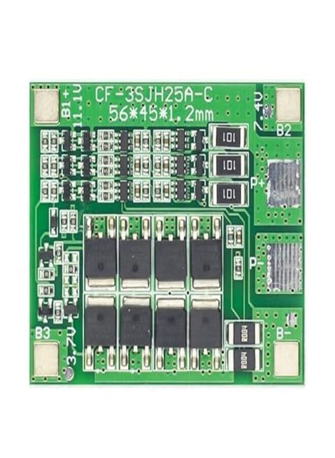 3 Series 12V18650 Lithium Battery Protection Plate 11.1V 12.6V with Balanced 25A Over Flow Charging and Discharge Protection Battery Management System BMS (1 pcs)